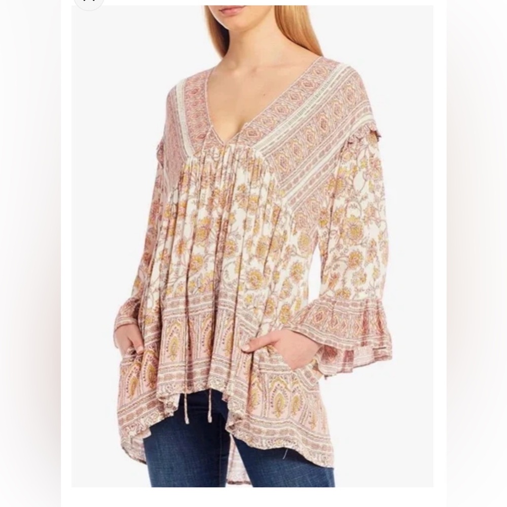 Free People Moonlight Dance Tunic Ivory  Boho